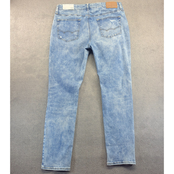 New American Eagle Jeans Men's 36x32 Stone Wash Stretch Skinny Thrashed Grunge - Picture 4 of 11